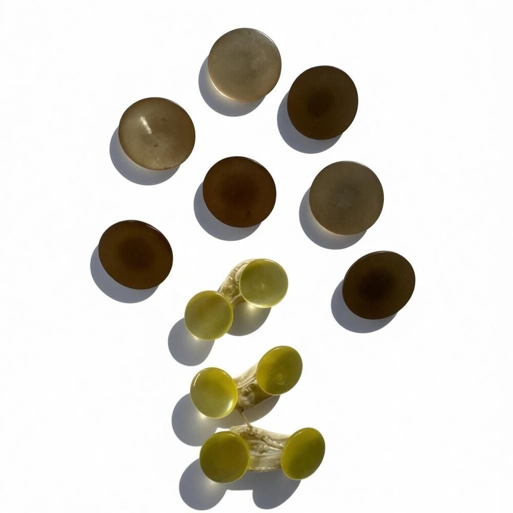 Buttons Light Yellow And Light Brown Vintage
